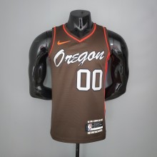 NBA New 2021 Portland Trail Blazers Brown #00 ANTHONY Jersey High Quality Name and Number Print