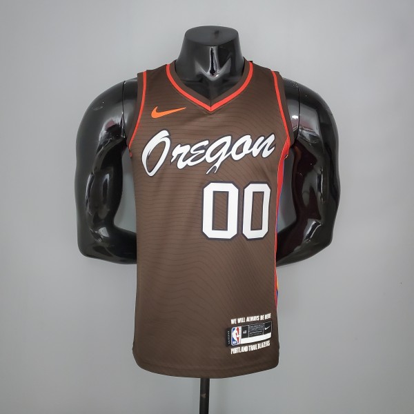 NBA New 2021 Portland Trail Blazers Brown #00 ANTHONY Jersey High Quality Name and Number Print