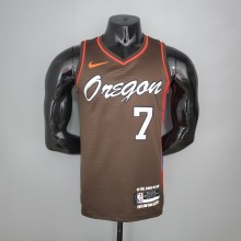 NBA New 2021 Portland Trail Blazers Brown #7 ROY Jersey High Quality Name and Number Print