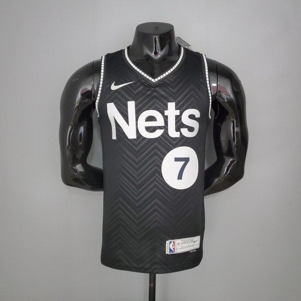 NBA Men New 2021 Brooklyn Nets Black Awarding Version #7 DURANT Jersey High Quality Name and Number Print