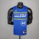 NBA Men 2021 All Star Jerseys Blue #45 MITCHELL Jersey High Quality Name and Number Print