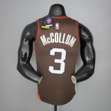 NBA New 2021 Portland Trail Blazers Brown #3 McCOLLUM Jersey High Quality Name and Number Print