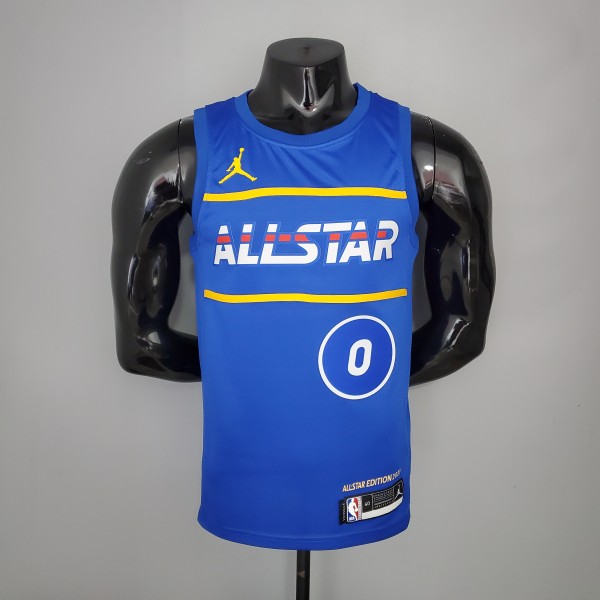 NBA Men 2021 All Star Jerseys Blue #0 TATUM Jersey High Quality Name and Number Print