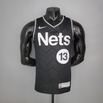 NBA Men New 2021 Brooklyn Nets Black Awarding Version #13 HARDEN Jersey High Quality Name and Number Print