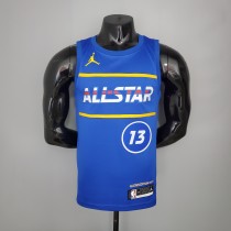 NBA Men 2021 All Star Jerseys Blue #13 HARDEN Jersey High Quality Name and Number Print