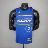 NBA Men 2021 All Star Jerseys Blue #2 LEONARD Jersey High Quality Name and Number Print
