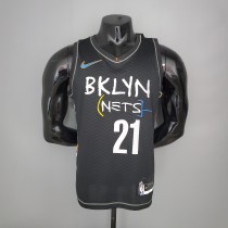 NBA Men Season 2021 Brooklyn Nets Black City #21 ALDRIDGE Jersey High Quality Name and Number Print