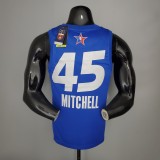NBA Men 2021 All Star Jerseys Blue #45 MITCHELL Jersey High Quality Name and Number Print