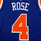 NBA Men New York Knicks Blue #4 ROSE Jersey High Quality Name and Number Print