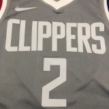 NBA Season 2021 Men Los Angeles Clippers Grey Awarding Version #2 LEONARD Jersey High Quality Name and Number Print