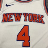 NBA Men New York Knicks White #4 ROSE Jersey High Quality Name and Number Print