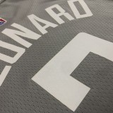NBA Season 2021 Men Los Angeles Clippers Grey Awarding Version #2 LEONARD Jersey High Quality Name and Number Print