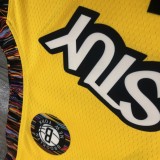 NBA Men Brooklyn Nets Yellow #11 IRVING Jersey High Quality Name and Number Print