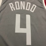 NBA Season 2021 Men Los Angeles Clippers Grey Awarding Version #4 RONDO Jersey High Quality Name and Number Print
