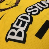 NBA Men Brooklyn Nets Yellow #72 BIGGIE Jersey High Quality Name and Number Print