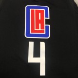 NBA Men Season 2021 Los Angeles Clippers Black City #4 RONDO Jersey with Jordan Logo High Quality Name and Number Print