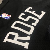 NBA Season 2021 Men New York Knicks Black #4 ROSE Jersey High Quality Name and Number Print