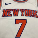 NBA Men New York Knicks White #7 ANTHONY Jersey High Quality Name and Number Print