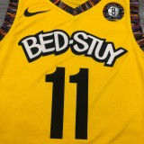 NBA Men Brooklyn Nets Yellow #11 IRVING Jersey High Quality Name and Number Print