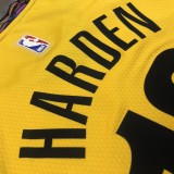 NBA Men Brooklyn Nets Yellow #13 HARDEN Jersey High Quality Name and Number Print