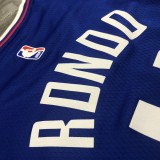 NBA Men Los Angeles Clippers Blue #4 RONDO Jersey High Quality Name and Number Print