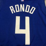 NBA Men Los Angeles Clippers Blue #4 RONDO Jersey High Quality Name and Number Print