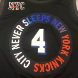 NBA Season 2021 Men New York Knicks Black #4 ROSE Jersey High Quality Name and Number Print