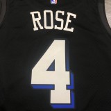 NBA Season 2021 Men New York Knicks Black #4 ROSE Jersey High Quality Name and Number Print