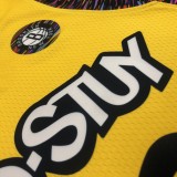 NBA Men Brooklyn Nets Yellow #12 HARRIS Jersey High Quality Name and Number Print