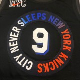NBA Season 2021 Men New York Knicks Black #9 BARRETT Jersey High Quality Name and Number Print