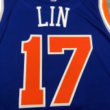NBA Men New York Knicks Blue #17 LIN Jersey High Quality Name and Number Print