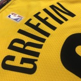 NBA Men Brooklyn Nets Yellow #2 GRIFFIN Jersey High Quality Name and Number Print