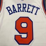 NBA Men New York Knicks White #9 BARRETT Jersey High Quality Name and Number Print