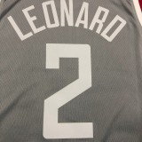 NBA Season 2021 Men Los Angeles Clippers Grey Awarding Version #2 LEONARD Jersey High Quality Name and Number Print