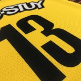 NBA Men Brooklyn Nets Yellow #13 HARDEN Jersey High Quality Name and Number Print