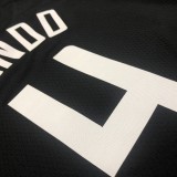 NBA Men Season 2021 Los Angeles Clippers Black City #4 RONDO Jersey with Jordan Logo High Quality Name and Number Print