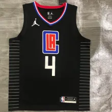 NBA Men Season 2021 Los Angeles Clippers Black City #4 RONDO Jersey with Jordan Logo High Quality Name and Number Print