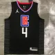 NBA Men Season 2021 Los Angeles Clippers Black City #4 RONDO Jersey with Jordan Logo High Quality Name and Number Print