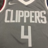 NBA Season 2021 Men Los Angeles Clippers Grey Awarding Version #4 RONDO Jersey High Quality Name and Number Print