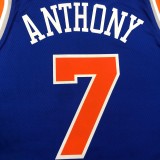 NBA Men New York Knicks Blue #7 ANTHONY Jersey High Quality Name and Number Print