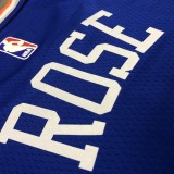 NBA Men New York Knicks Blue #4 ROSE Jersey High Quality Name and Number Print