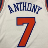 NBA Men New York Knicks White #7 ANTHONY Jersey High Quality Name and Number Print