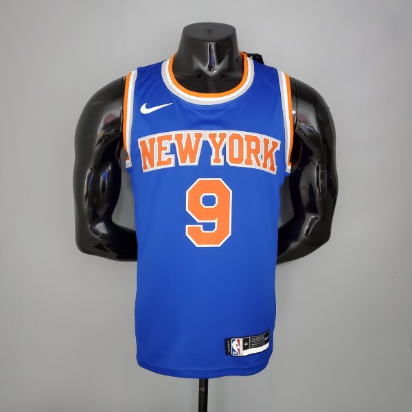NBA Men New York Knicks Blue #9 BARRETT Jersey High Quality Name and Number Print