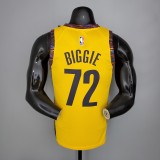 NBA Men Brooklyn Nets Yellow #72 BIGGIE Jersey High Quality Name and Number Print