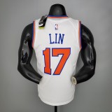 NBA Men New York Knicks White #17 LIN Jersey High Quality Name and Number Print