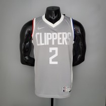 NBA Season 2021 Men Los Angeles Clippers Grey Awarding Version #2 LEONARD Jersey High Quality Name and Number Print
