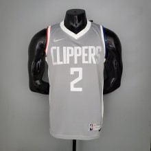 NBA Season 2021 Men Los Angeles Clippers Grey Awarding Version #2 LEONARD Jersey High Quality Name and Number Print