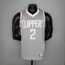 NBA Season 2021 Men Los Angeles Clippers Grey Awarding Version #2 LEONARD Jersey High Quality Name and Number Print
