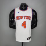 NBA Men New York Knicks White #4 ROSE Jersey High Quality Name and Number Print