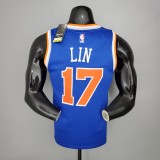 NBA Men New York Knicks Blue #17 LIN Jersey High Quality Name and Number Print